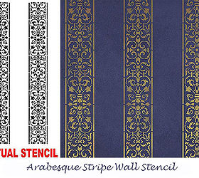 border stripe stencils from cutting edge stencils, flowers, paint colors, painting, wall decor, Arabesque Stripe Wall Stencil
