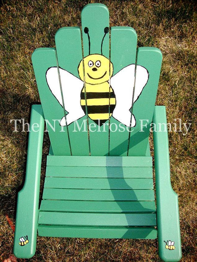 child s adirondack chair, painted furniture, Bumble bee painted Adirondack chair