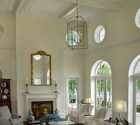high ceilings you re immediately drawn into a room with high ceilings, architecture, home decor, paint colors, painting, The yellow paint wall color adds warmth to this room I love the idea that it was used as the accent color on the ceiling beam