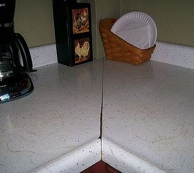 install your own countertop, countertops, kitchen design, Awkward blocked corner causes the counter to split where the halves meet