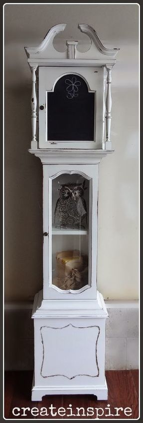 repurposed grandfather clock, And here it is AFTER
