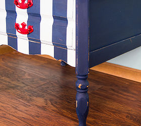 nautical striped table, home decor, painted furniture