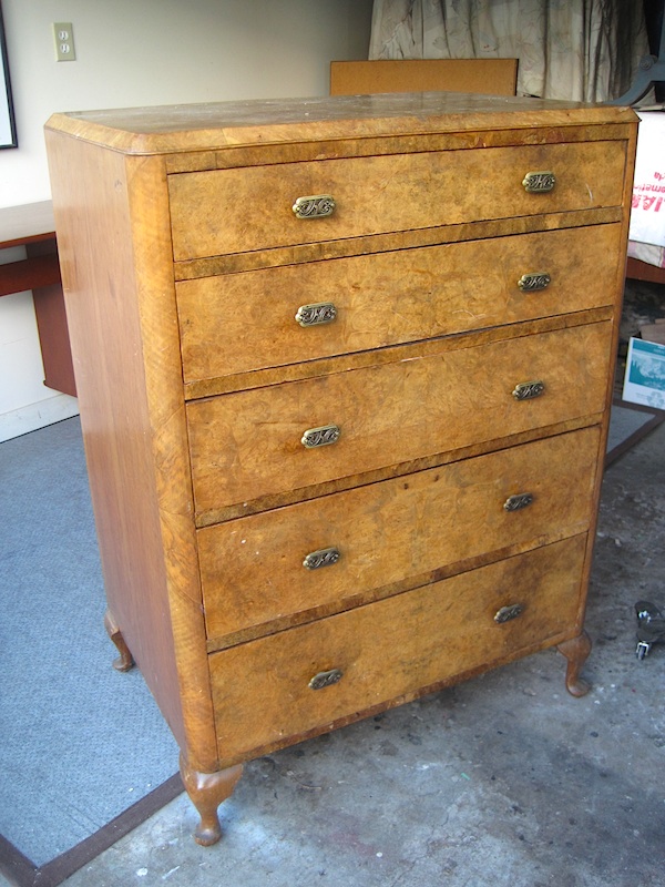 burled veneer dresser paint or