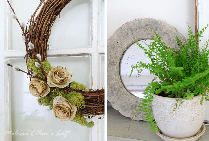 mini home tour, home decor, spring summer mantel shelf DIY wreath see how here http www melissaellensloft com 2013 04 01 a simple spring wreath