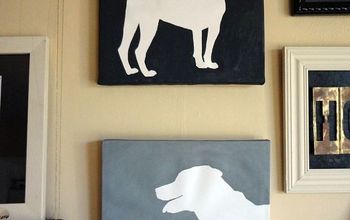 I had so much fun taking two fugly canvases I bought at Goodwill and turning them into silhouettes of my pups.