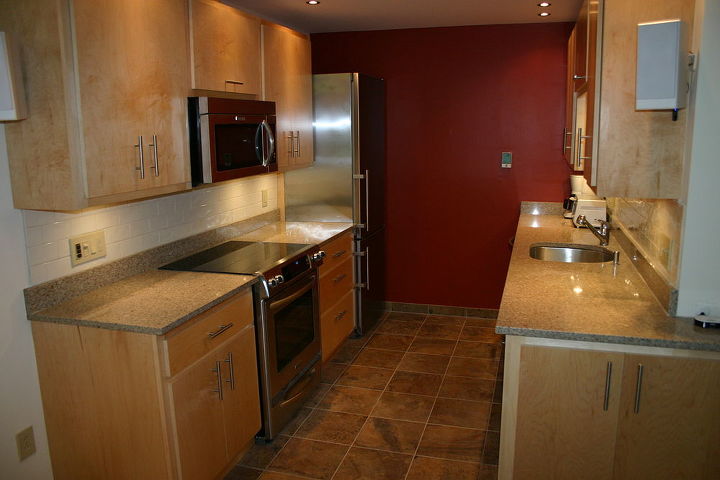 small kitchen condo renovation, home decor, kitchen design, shelving ideas, close up to the condo galley kitche