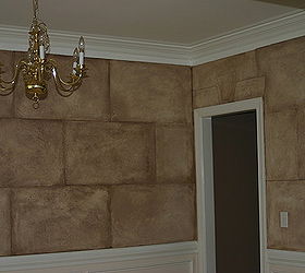 burlap treatment for dining room wall, paint colors, painting, wall decor, Burlap treatment after paint