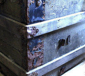 a new twist on a trunk table monster makeover, diy, living room ideas, painted furniture, repurposing upcycling, woodworking projects, The before shot of the rusty bits see next photo for the after