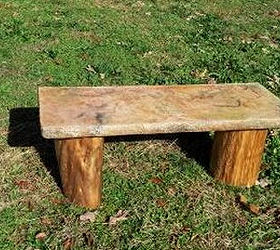 cedar log bench coffee table, outdoor furniture, outdoor living, painted furniture