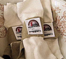 no sew burlap napkin rings place cards, crafts, thanksgiving decorations, Thanksgiving Napkin Rings