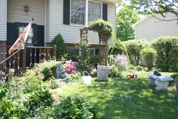 front yard before and after, flowers, gardening, Front yard flower bed before