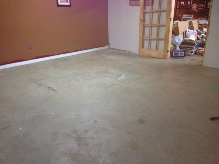 painted concrete floors, To start I swept and mopped the existing concrete