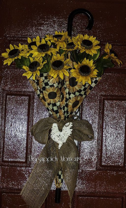 sunflower umbrella wreath, crafts, wreaths