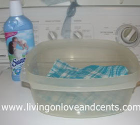 diy dryer sheets one of my proudestdiy projects, cleaning tips, It takes very little Pour a very small amount of fabric softener or vinegar in a bowl and dip the clothes