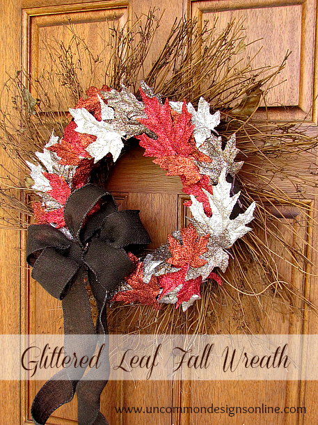 creating a glittered leaf fall wreath, crafts, seasonal holiday decor, wreaths, Glittered fall leaf Wreath