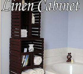 linen cabinet from old crates, bathroom, cabinets, repurposing upcycling