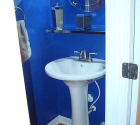 half bath remodel, bathroom ideas, home improvement, After pedestal sink shelf and mirror