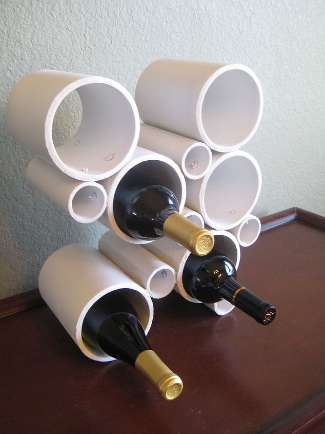 diy estantera de vino moderna de tubo de pvc