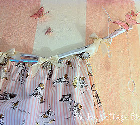 diy tree branch curtain rod, home decor, Another view of the branch curtain rod