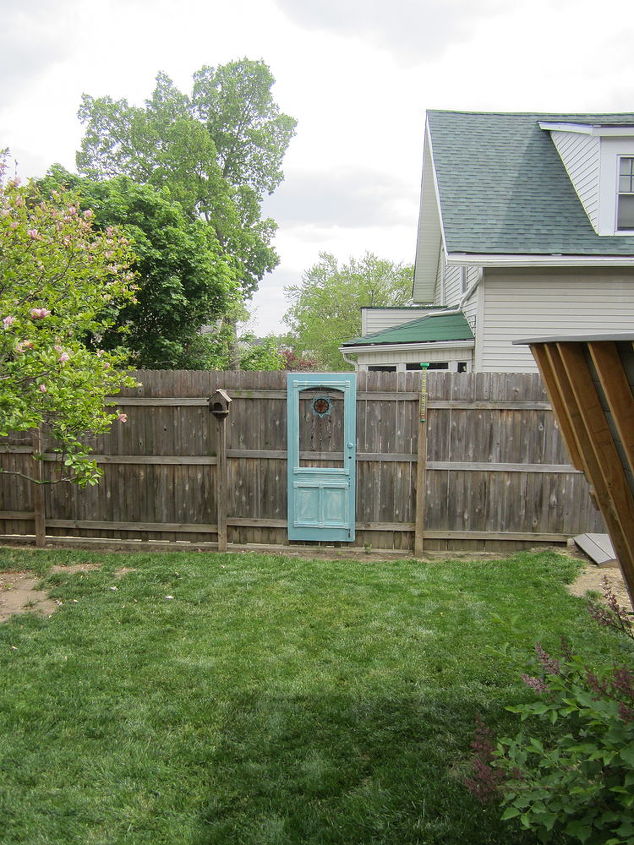 repurposed old door for the garden, gardening, painting, New focal point