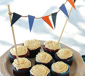 classic nautical first birthday, home decor, Cupcake Topper idea flag banner