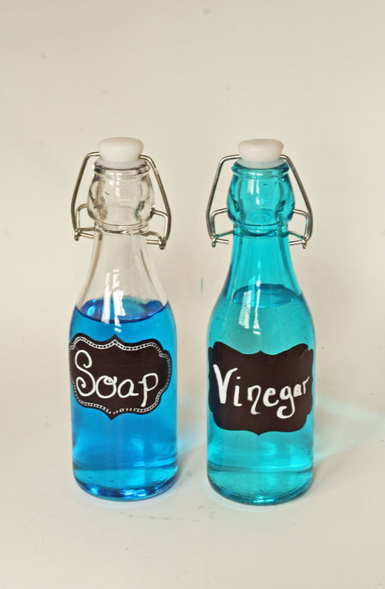 beautiful bottles for cleaning w chalkboard labels, chalkboard paint, cleaning tips, crafts, I ve found that beautifying objects especially cleaning items motivates me more