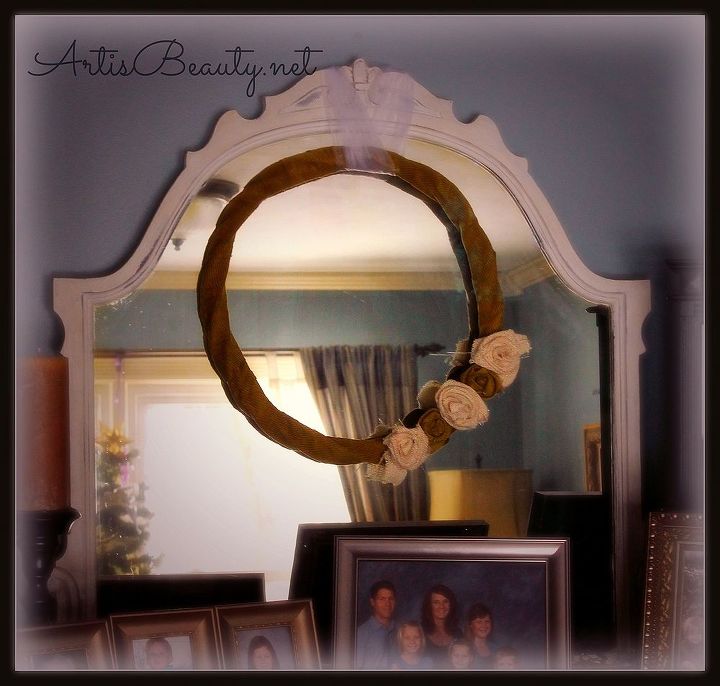 gave a goodwill mirror a makeover for my mantle, home decor, painted furniture