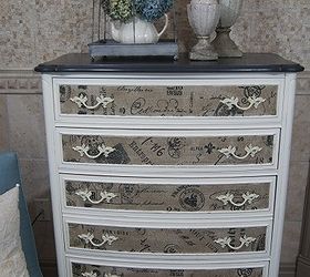 dresser with fabric inlay, chalk paint, painted furniture, I love the texture this fabric adds to this piece