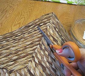 summer home decor on a budget, crafts, home decor, Start by cutting a seagrass place mat into strips