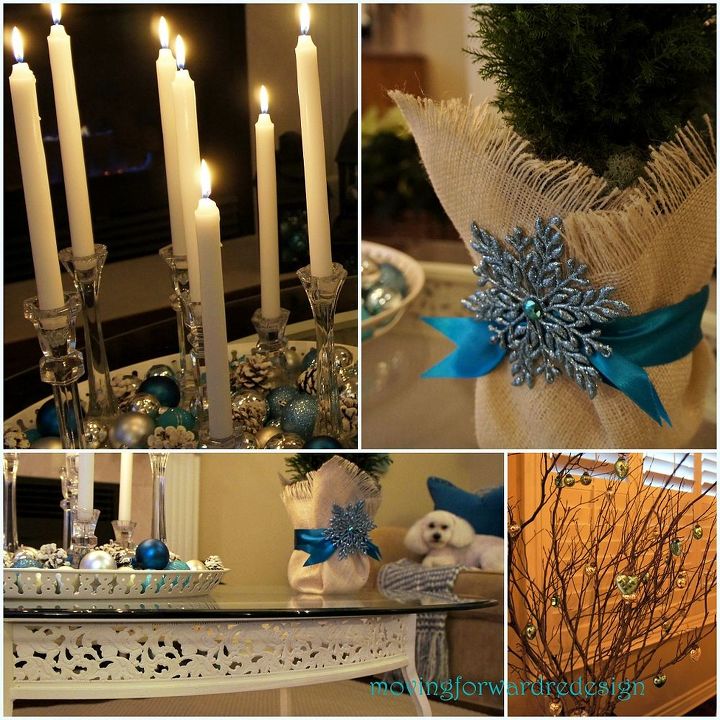 blue christmas mantel and family room decor, christmas decorations, seasonal holiday decor, wreaths