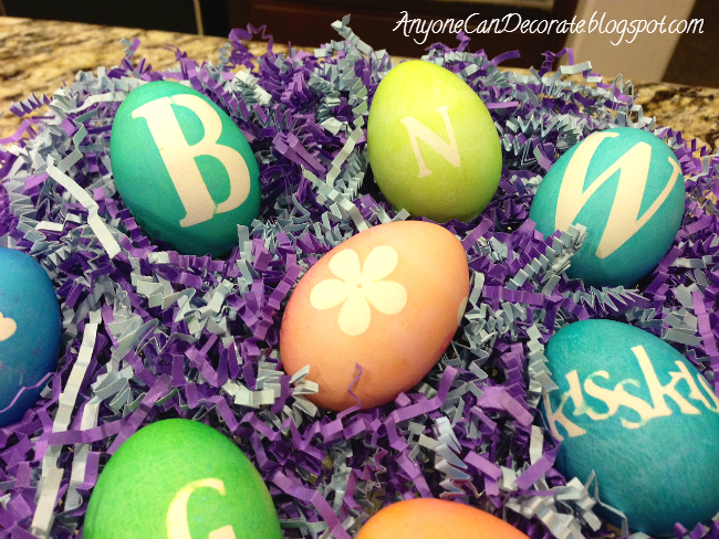 diy monogrammed easter eggs, crafts, easter decorations