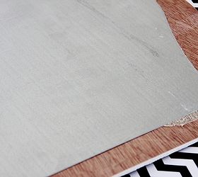 how to make a faux zinc memo board, crafts, painting, woodworking projects, Cut out a piece of metal flashing and attach to the back with glue