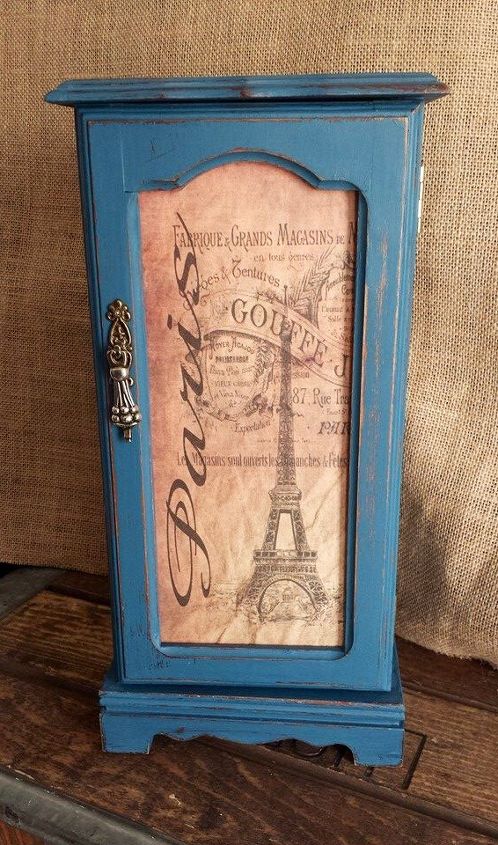 parisian up cycled jewelry box in french blue, repurposing upcycling, After