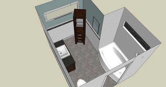 bathroom remodel, bathroom ideas, home improvement, We did our plans in Google s Sketch Up a great free drafting tool