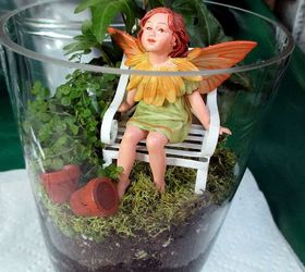 summer enchantment in a jar, crafts, terrarium, Tiny summer fairy with her own wee garden