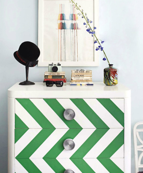 painted chevron dresser, painted furniture, Painted Chevron Dresser via Live Creating Yourself