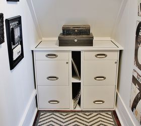 create a home office under the stairs, craft rooms, home decor, home office, organizing, shelving ideas, We ordered these filing cabinets online and built them in under the stairs