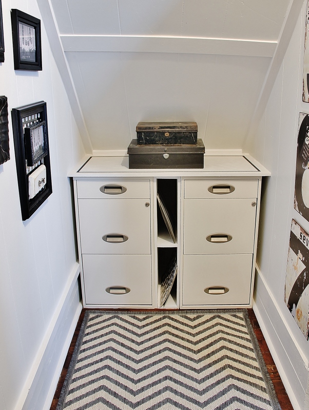 create a home office under the stairs, craft rooms, home decor, home office, organizing, shelving ideas, We ordered these filing cabinets online and built them in under the stairs