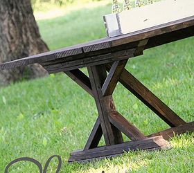 diy farmhouse table for 65, outdoor furniture, outdoor living, painted furniture