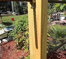 monster trellis for monster vine, diy, gardening, how to, outdoor living, woodworking projects, I think these are for I found these grounding electrical somethings I saw them at Home Depot and thought they looked cool