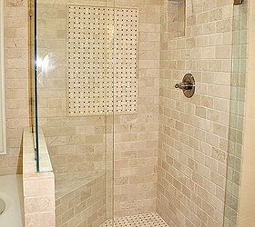 master bathroom remodel, bathroom ideas, home decor, spas, tiling, Marble Shower with Basketweave insert