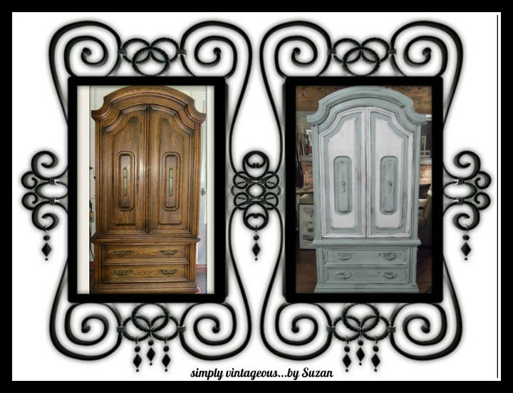 armoire makeover before and after, painted furniture
