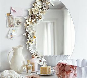 paper flower frames ornaments diy wednesday, crafts, Elegant vintage flower mirror frame Make one of your own by following these tips