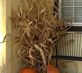 budget friendly fall decor, crafts, mason jars, outdoor living, seasonal holiday decor, wreaths, Add some mums or other fall colored flowers to add some depth to simple and next to free decor