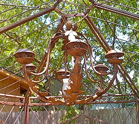 diy solar light chandelier, crafts, outdoor living