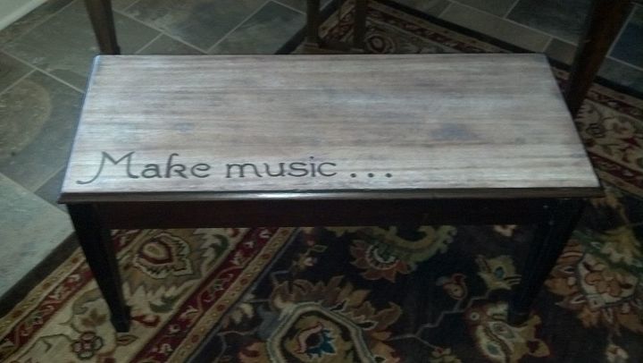 piano bench, home decor, painted furniture, shabby chic, Shabby chic for the piano