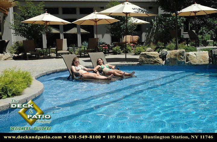 pools pools pools, decks, lighting, outdoor living, patio, pool designs, spas, Vinyl pool with tanning shelf