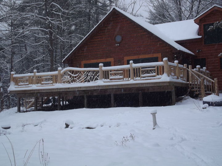 custom cedar porch and stairs completed, outdoor living, porches, woodworking projects