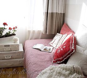 cozy up your guest room to use as a reading room after the guests have left, bedroom ideas, home decor, Change the pillows and plaid on the bed and winterize your room
