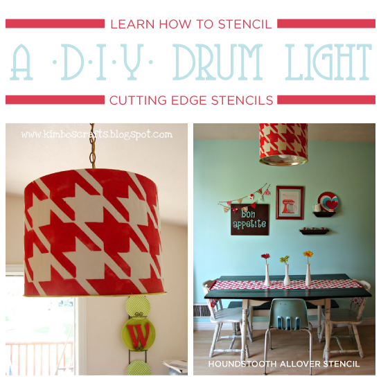 learn how to stencil a diy drum light, kitchen design, living room ideas, painting, wall decor